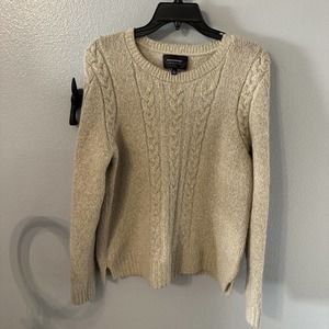 Banana Republic Limited Edition Wool Blend Shimmer Cable Knit Sweater Size‎ L
